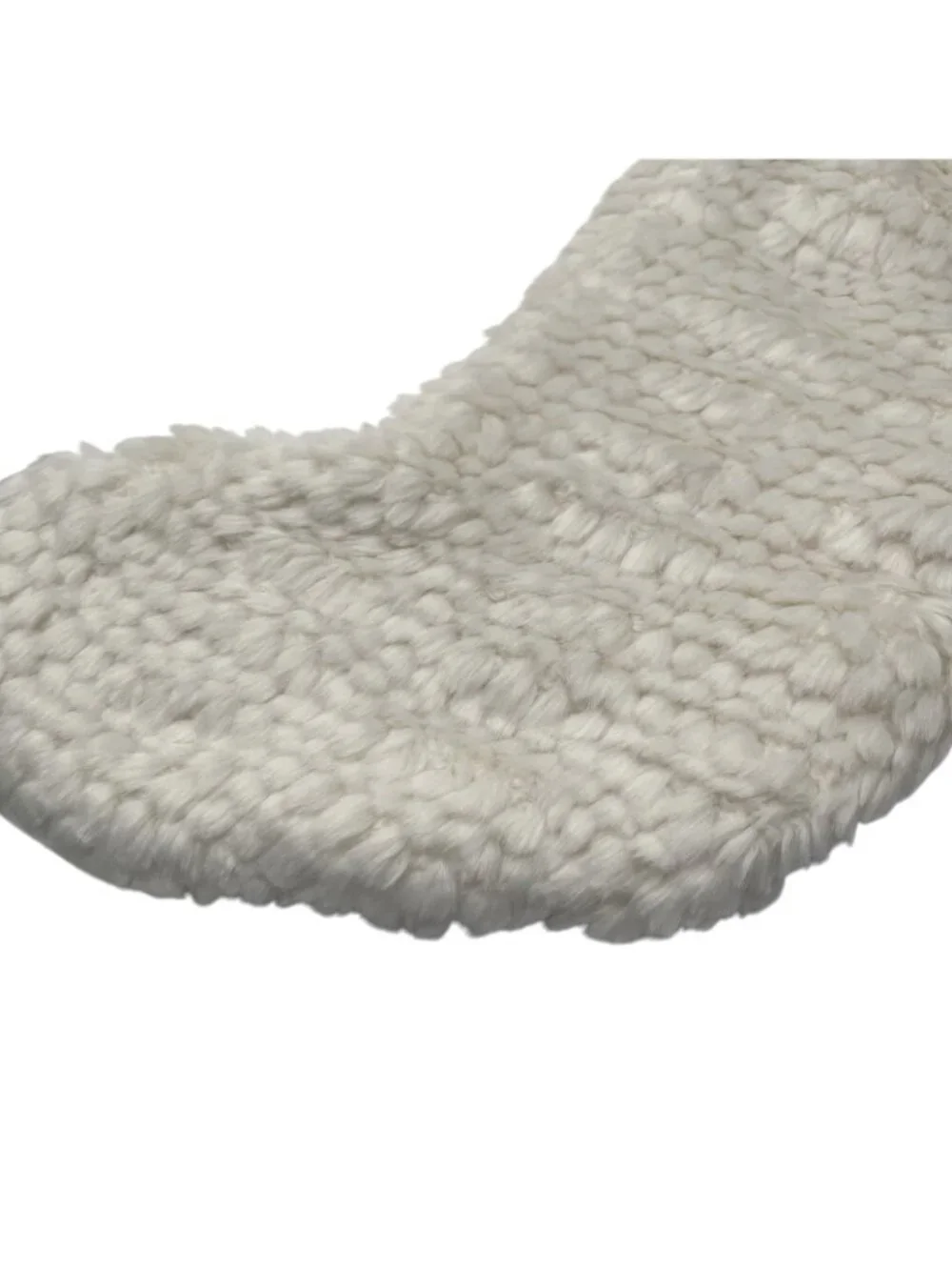POTTERY BARN HONEYCOMB FAUX FUR STOCKING IVORY Christmas Holiday